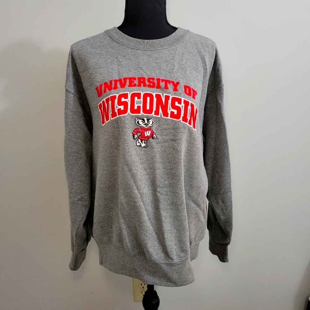 2014 UW-Wisconsin Badger Grey Crewneck